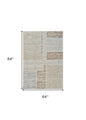 5' X 8' Beige and Brown Abstract Distressed Area Rug