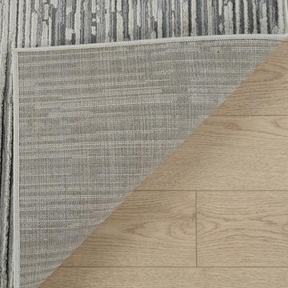 7' X 10' Beige and Brown Abstract Distressed Area Rug