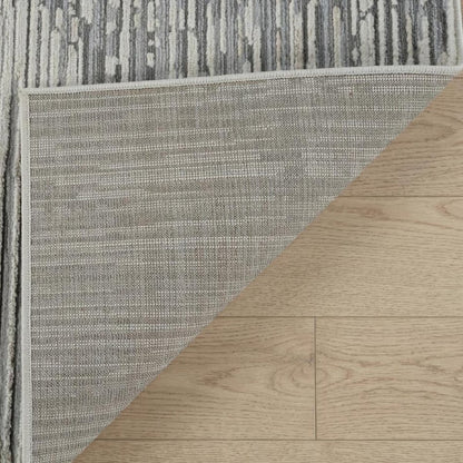 7' X 10' Beige and Brown Abstract Distressed Area Rug