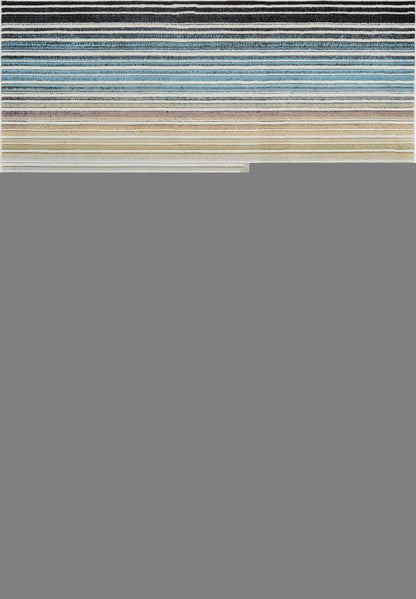 4' X 6' Beige and Blue Abstract Distressed Area Rug