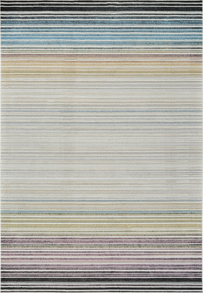 4' X 6' Beige and Blue Abstract Distressed Area Rug