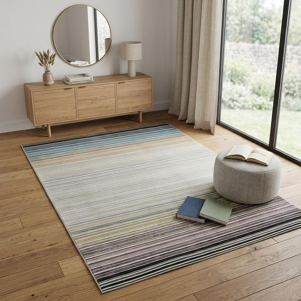 4' X 6' Beige and Blue Abstract Distressed Area Rug