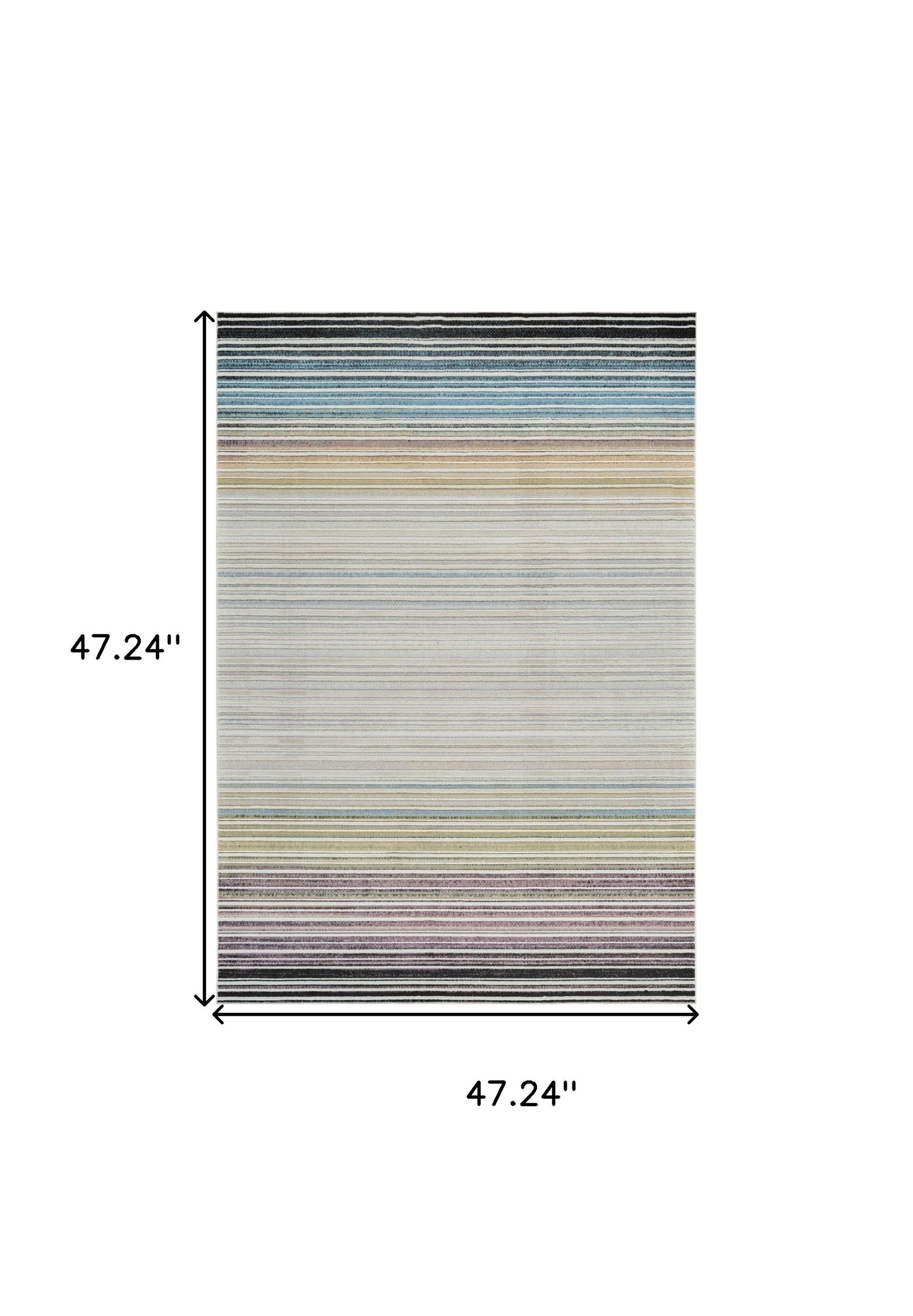 4' X 6' Beige and Blue Abstract Distressed Area Rug