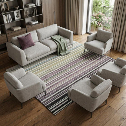 7' X 10' Beige and Blue Abstract Distressed Area Rug
