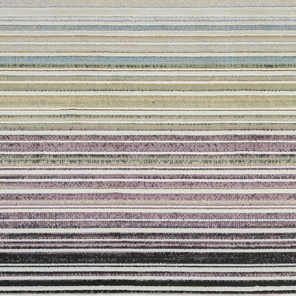 7' X 10' Beige and Blue Abstract Distressed Area Rug