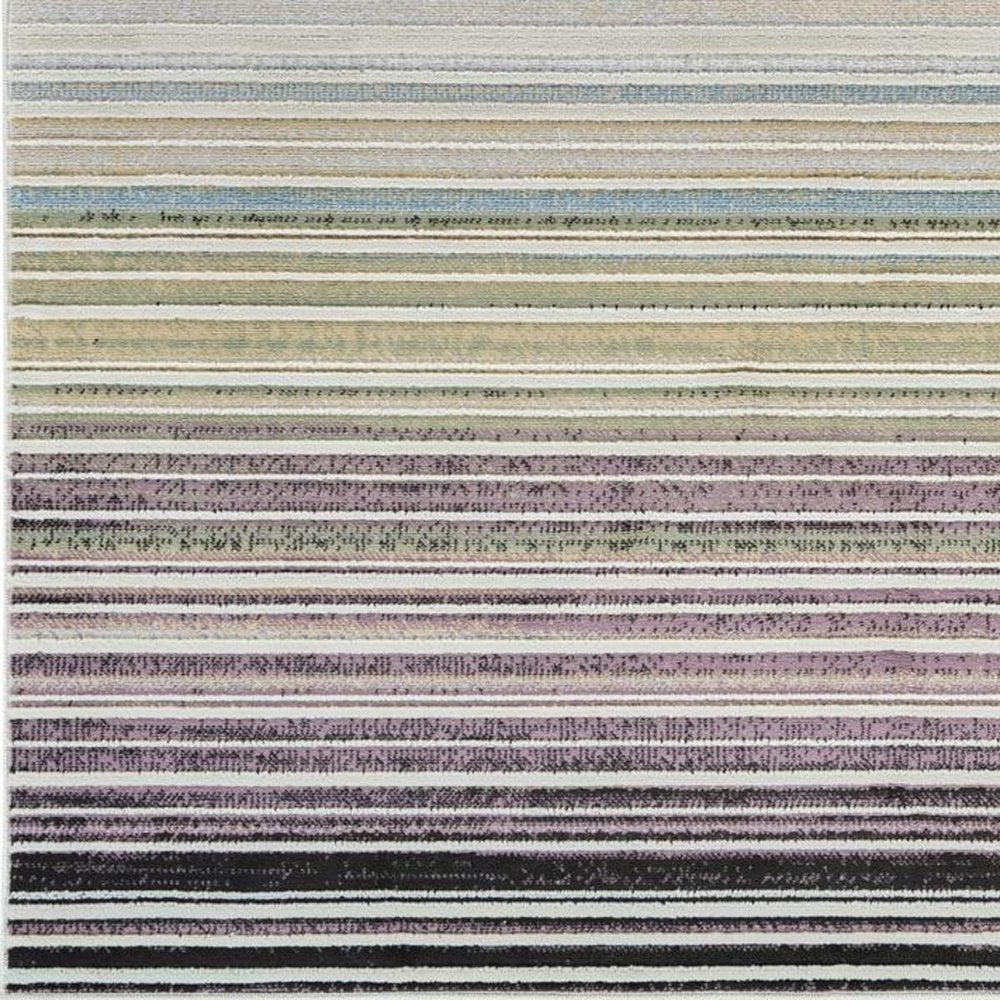 8' X 11' Beige and Blue Abstract Distressed Area Rug