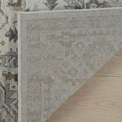 4' X 6' Gray and Beige Oriental Distressed Area Rug