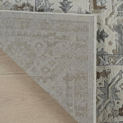 4' X 6' Gray and Beige Oriental Distressed Area Rug