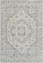 4' X 6' Gray and Beige Oriental Distressed Area Rug