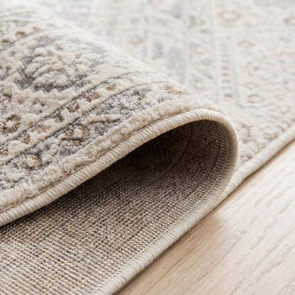 4' X 6' Gray and Beige Oriental Distressed Area Rug