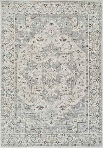 4' X 6' Gray and Beige Oriental Distressed Area Rug