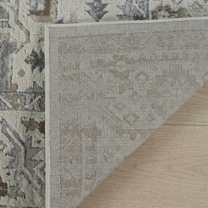 4' X 6' Gray and Beige Oriental Distressed Area Rug