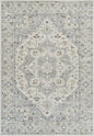 8' X 11' Gray and Beige Oriental Distressed Area Rug