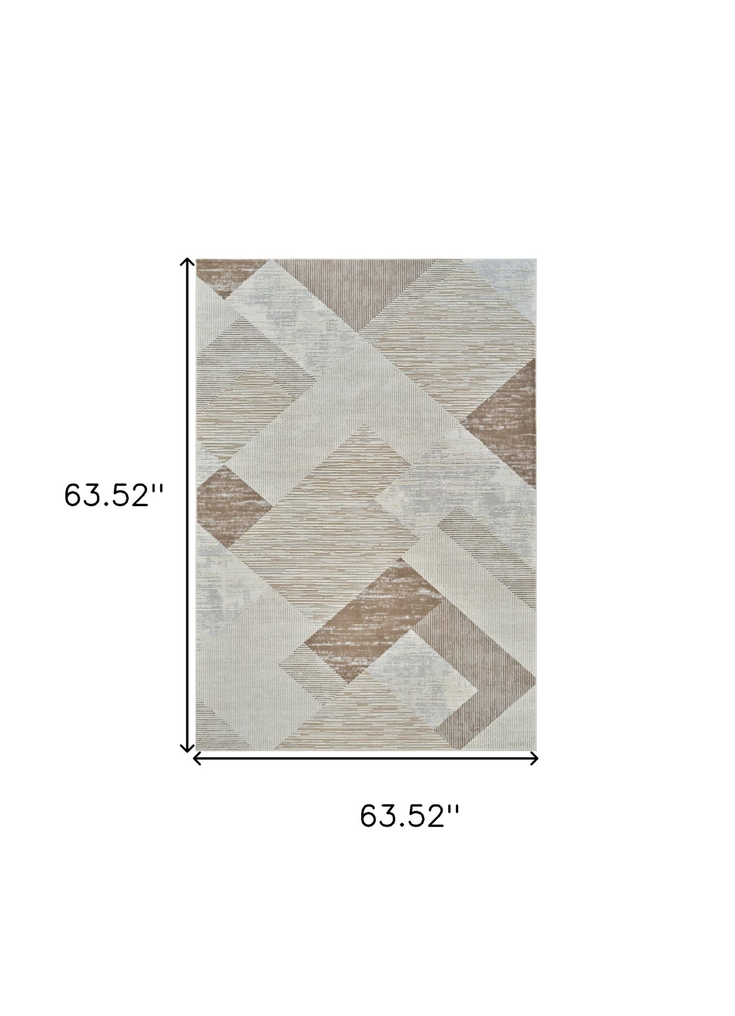 5' X 8' Beige and Brown Abstract Distressed Area Rug