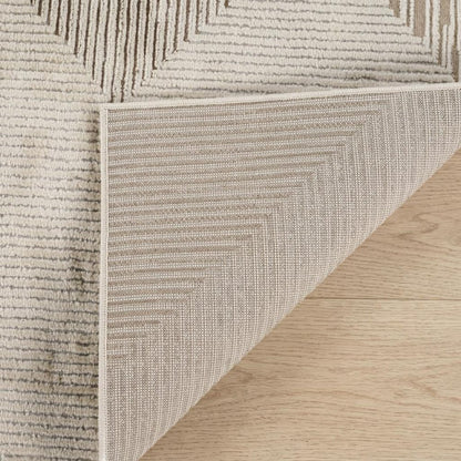 8' X 11' Beige and Brown Abstract Distressed Area Rug