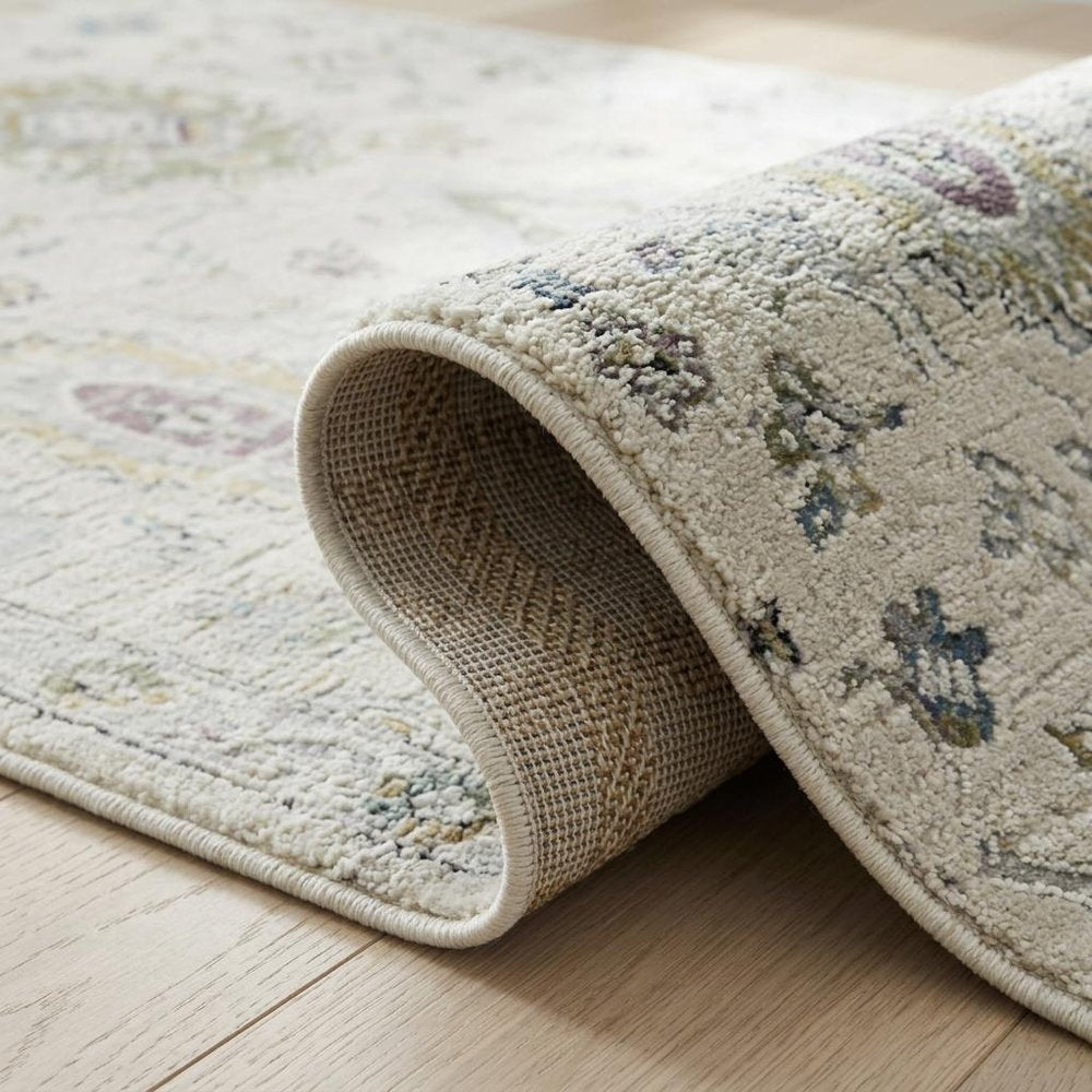 4' X 6' Cream and Beige Abstract Distressed Area Rug