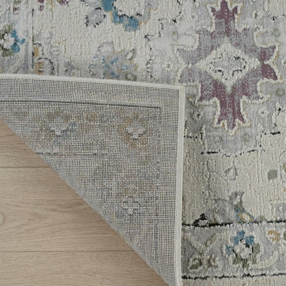 5' X 8' Cream and Beige Abstract Distressed Area Rug