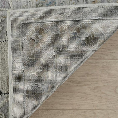 5' X 8' Cream and Beige Abstract Distressed Area Rug