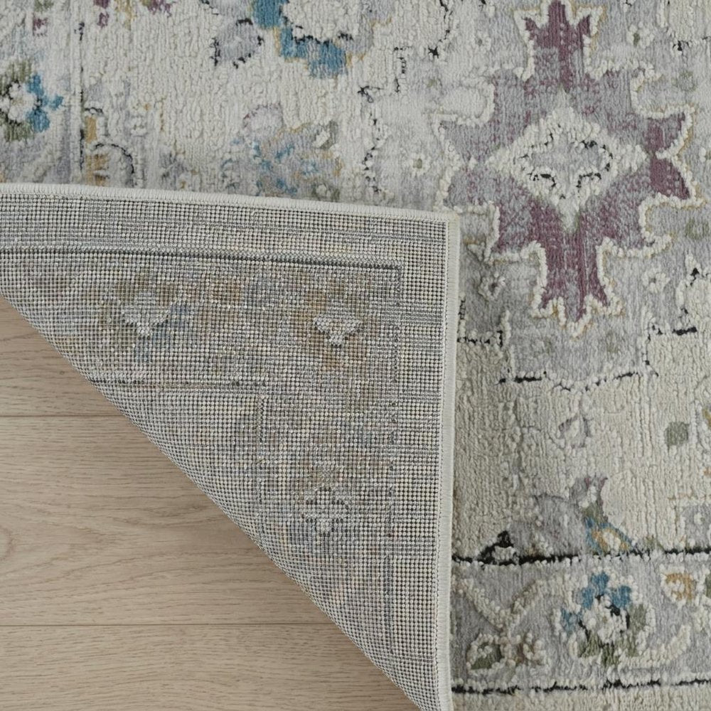 7' X 10' Cream and Beige Abstract Distressed Area Rug