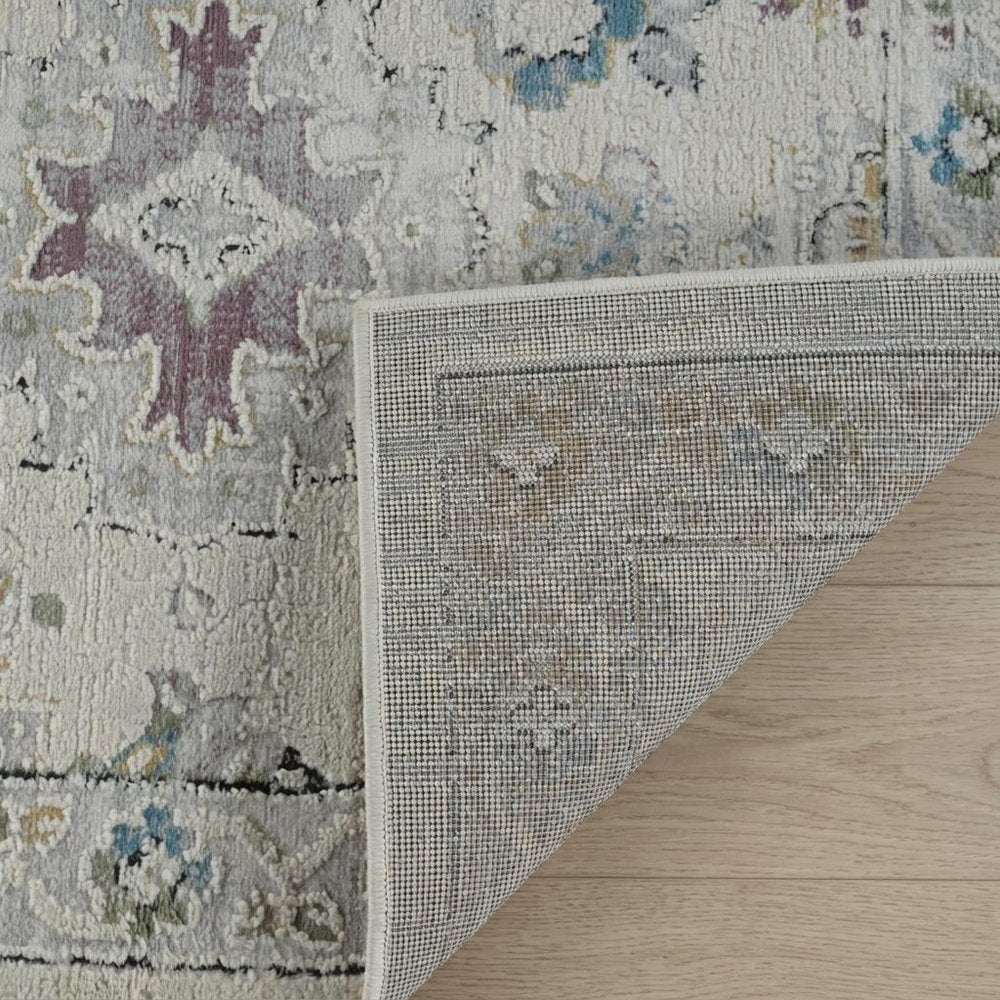 7' X 10' Cream and Beige Abstract Distressed Area Rug