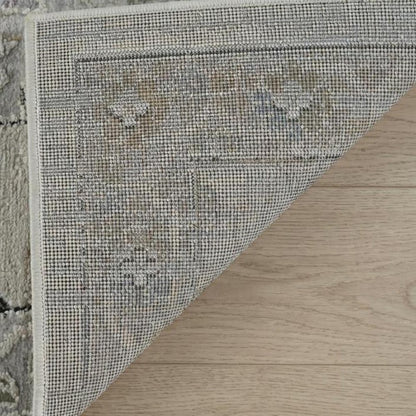 7' X 10' Cream and Beige Abstract Distressed Area Rug