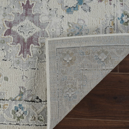 8' X 11' Cream and Beige Abstract Distressed Area Rug