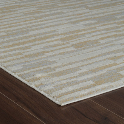 5' X 8' Beige and Brown Abstract Distressed Area Rug