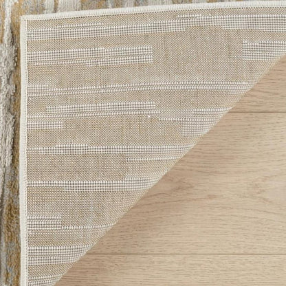 5' X 8' Beige and Brown Abstract Distressed Area Rug