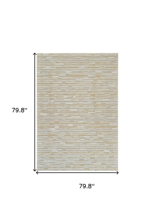 7' X 10' Beige and Brown Abstract Distressed Area Rug