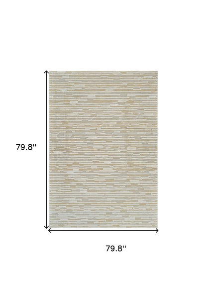 7' X 10' Beige and Brown Abstract Distressed Area Rug