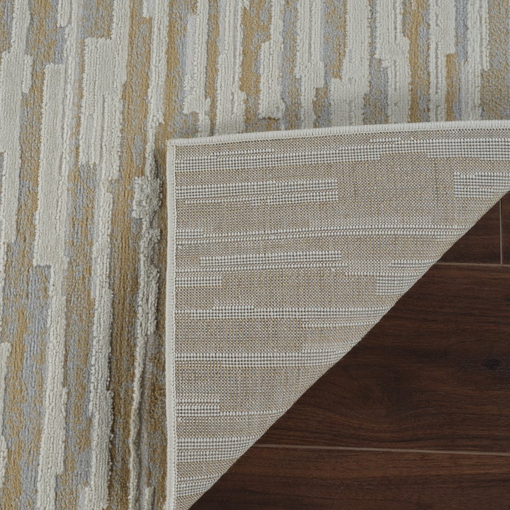 8' X 11' Beige and Brown Abstract Distressed Area Rug