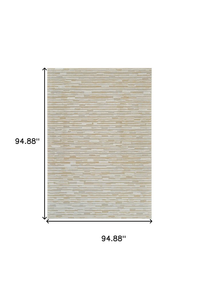 8' X 11' Beige and Brown Abstract Distressed Area Rug