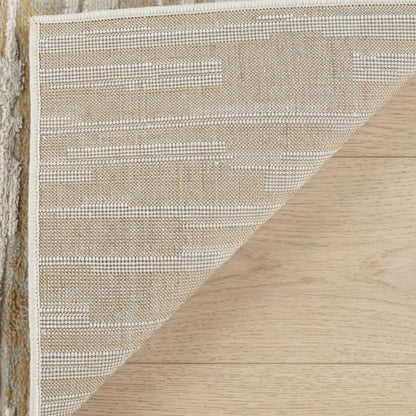 8' X 11' Beige and Brown Abstract Distressed Area Rug