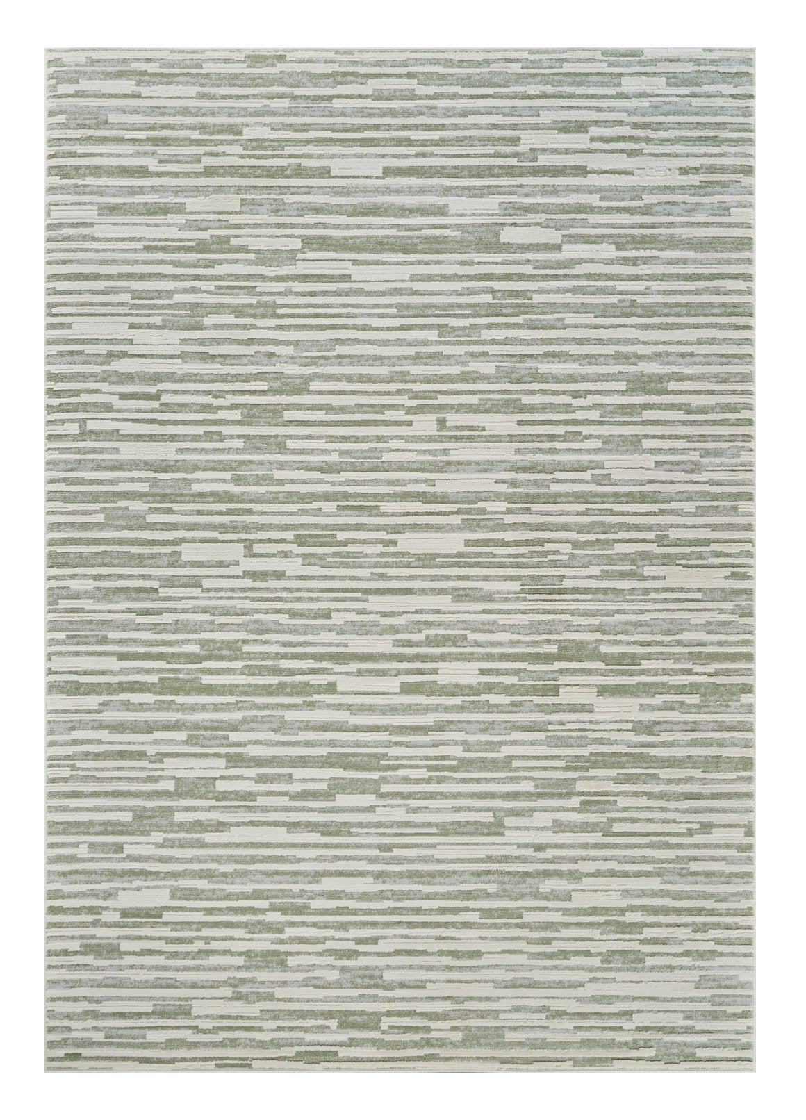 4' X 6' Beige and Green Abstract Distressed Area Rug