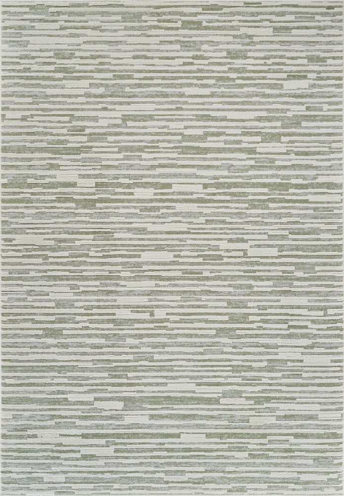 5' X 8' Beige and Green Abstract Distressed Area Rug