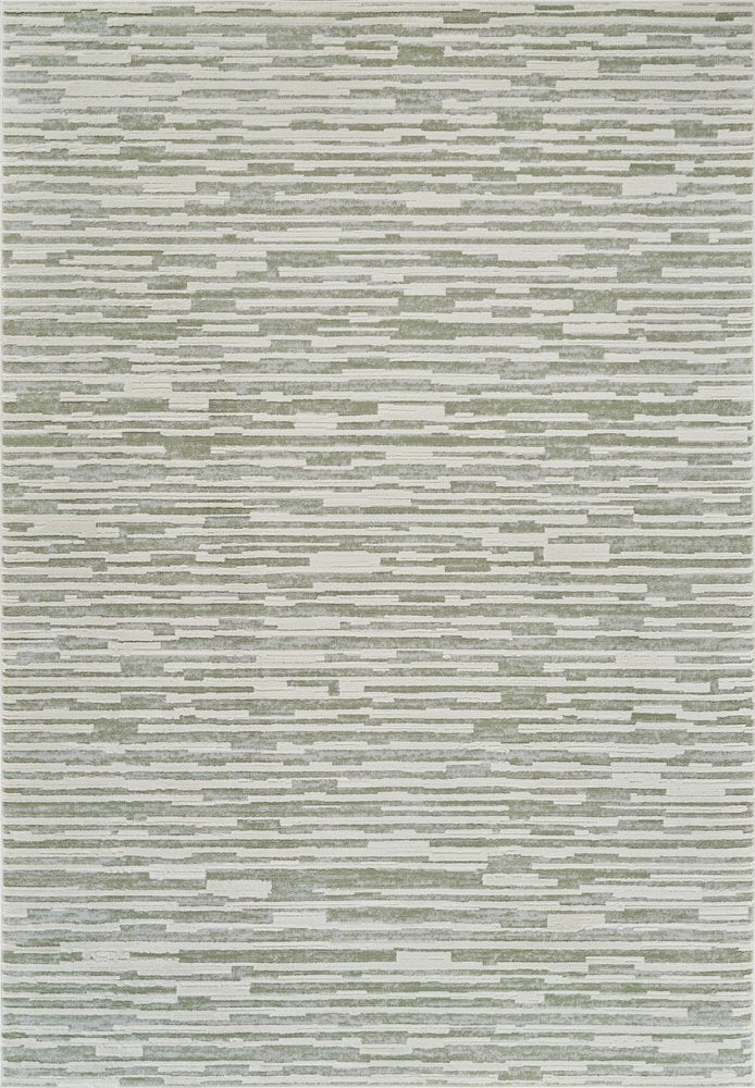 7' X 10' Beige and Green Abstract Distressed Area Rug