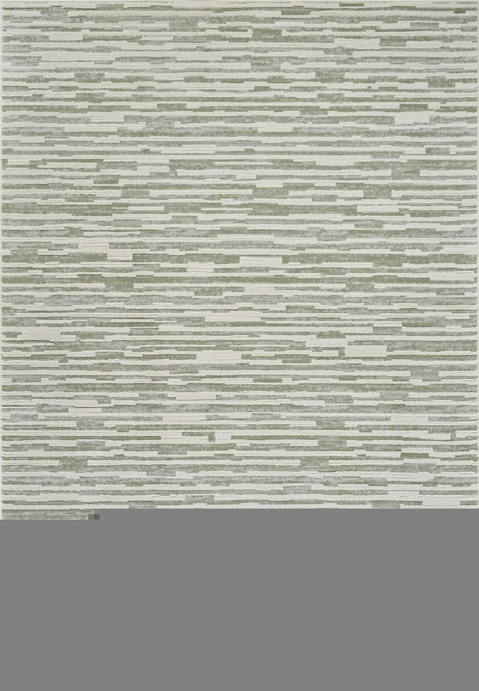 7' X 10' Beige and Green Abstract Distressed Area Rug