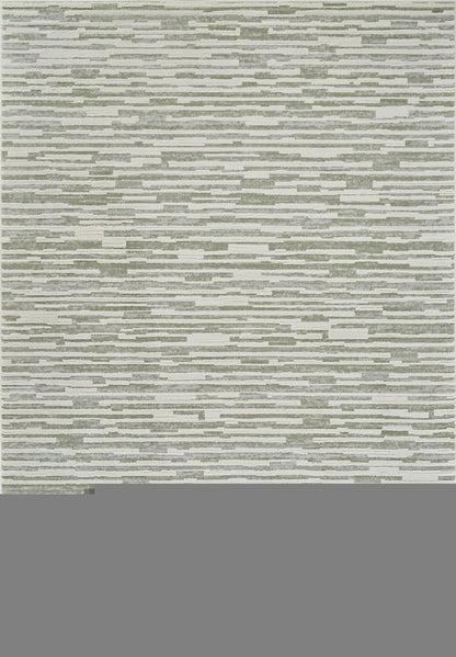 7' X 10' Beige and Green Abstract Distressed Area Rug