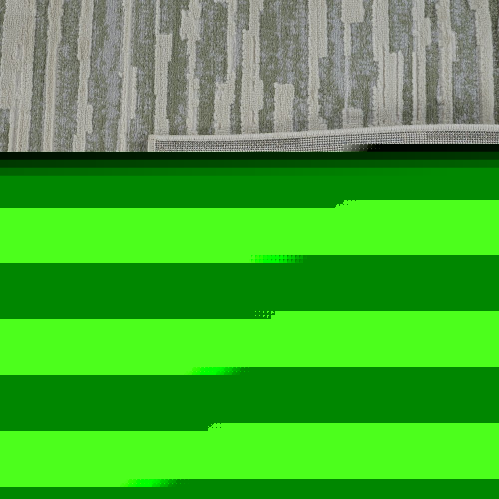 8' X 11' Beige and Green Abstract Distressed Area Rug