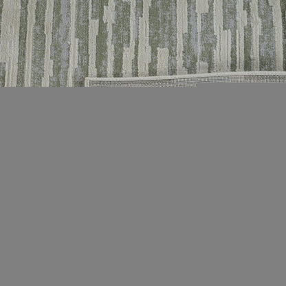 8' X 11' Beige and Green Abstract Distressed Area Rug