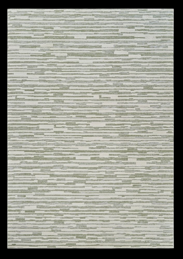 8' X 11' Beige and Green Abstract Distressed Area Rug