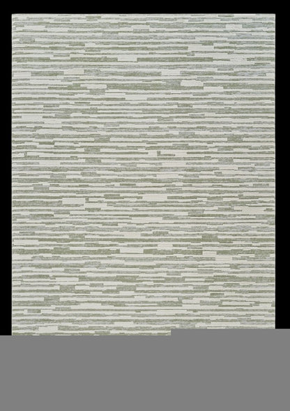 8' X 11' Beige and Green Abstract Distressed Area Rug
