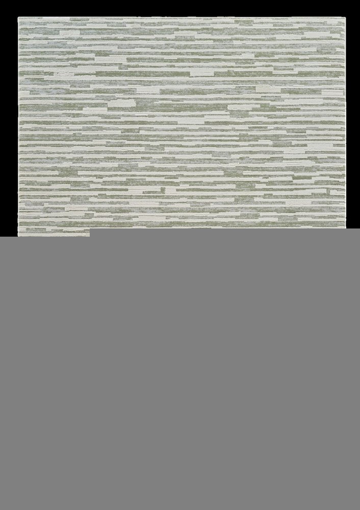 8' X 11' Beige and Green Abstract Distressed Area Rug