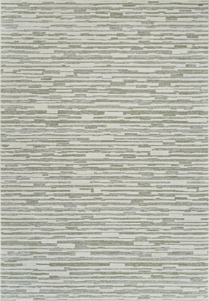 8' X 11' Beige and Green Abstract Distressed Area Rug