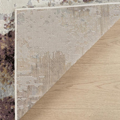 8' X 11' Beige and Blue Abstract Distressed Area Rug