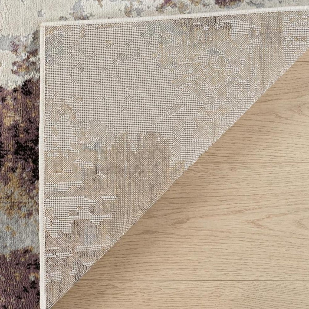 8' X 11' Beige and Blue Abstract Distressed Area Rug
