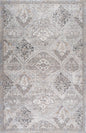 8' X 11' Blue and Gray Oriental Distressed Area Rug