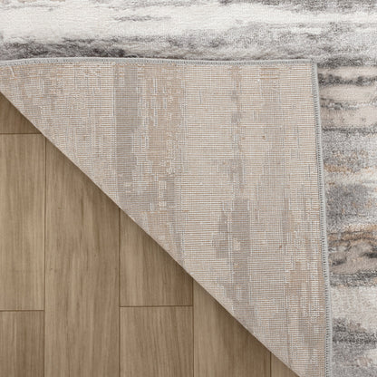 5' X 8' Beige and Gray Abstract Distressed Area Rug
