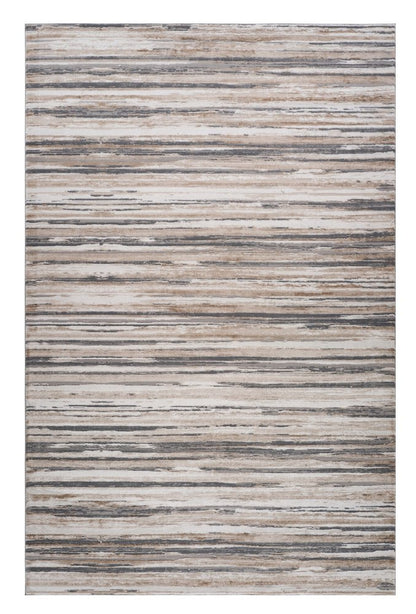 5' X 8' Beige and Gray Abstract Distressed Area Rug