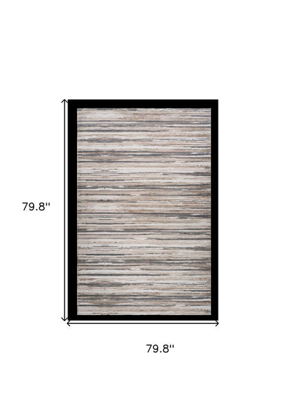 7' X 10' Beige and Gray Abstract Distressed Area Rug